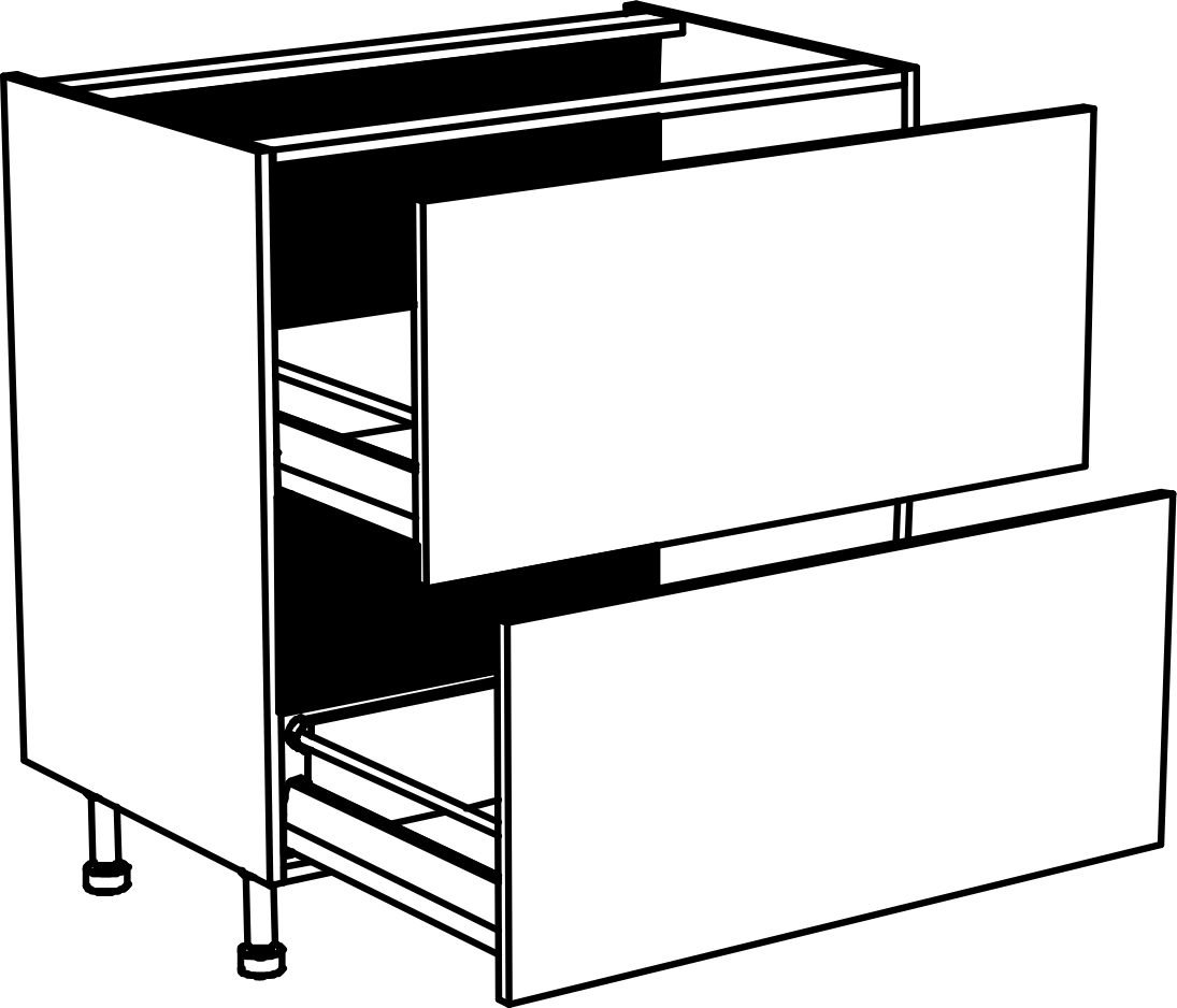 Ikea Metod/Maximera Meuble sous-évier avec 3 façades/2 tiroirs 60