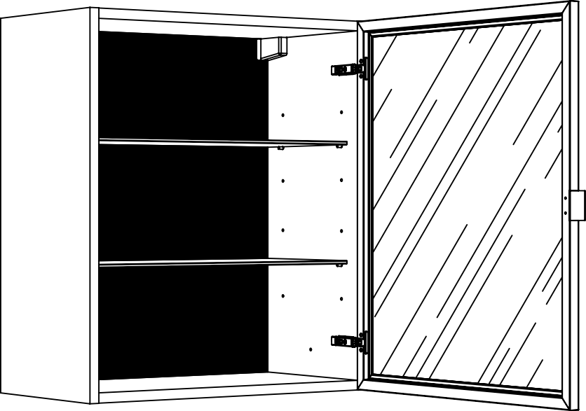 Vitrine Nocty avec cadre alu noir