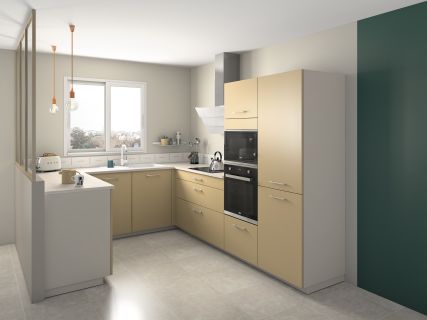Cocina amarilla Palma en U