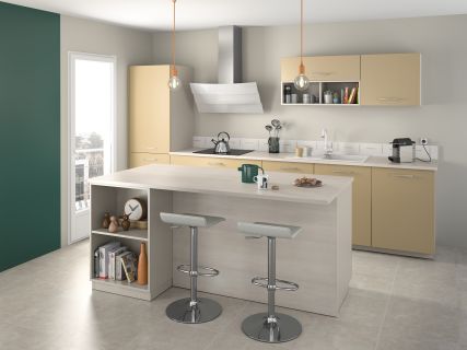 Cocina amarilla Palma con isla