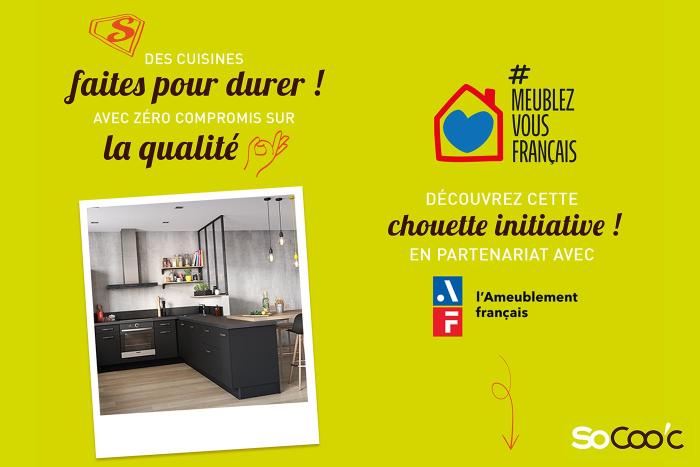 Cuisine équipée SoCoo'c partenaire de l'Ameublement français pour l'opération Meublez-Vous Français