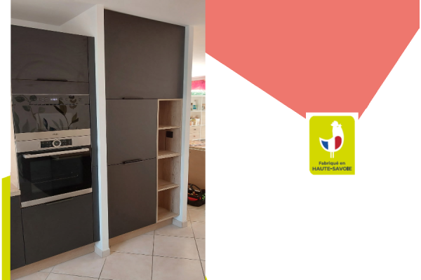Cuisine équipée noir et bois, une cuisine réalisée par SoCoo'c Quimper
