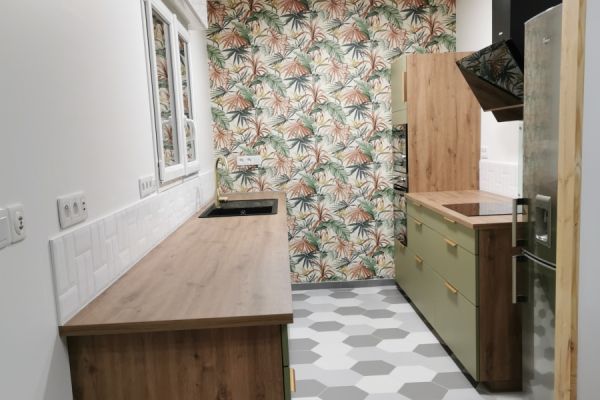 Cuisine vert provence et bois, une cuisine réalisée par SoCoo'c Melun