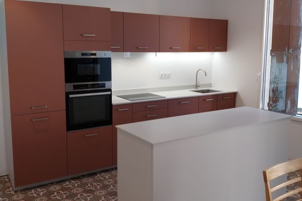 Cuisine terra rosa et quartz , une cuisine réalisée par SoCoo'c Lyon Limonest