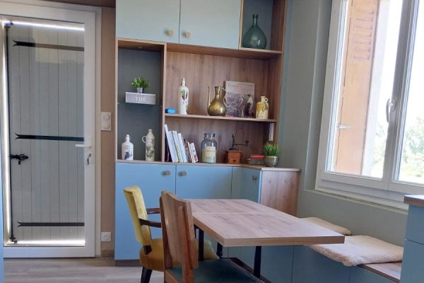 Cuisine verte et bois, une cuisine réalisée par SoCoo'c Cognac