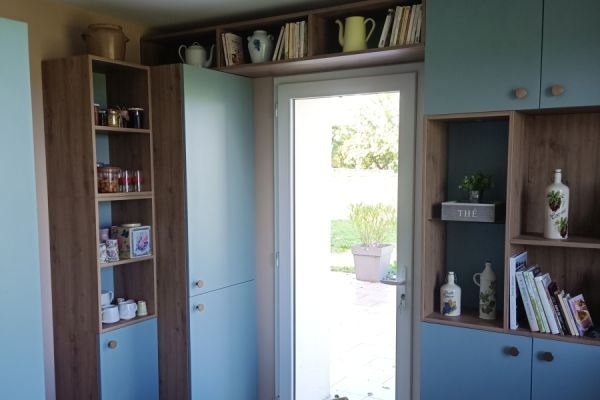Cuisine verte et bois, une cuisine réalisée par SoCoo'c Cognac