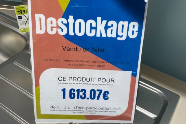 Déstockage, une cuisine réalisée par SoCoo'c Châteauroux