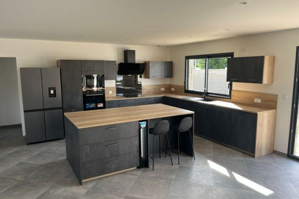 Cuisine effet béton ciré , une cuisine réalisée par SoCoo'c Orléans Olivet