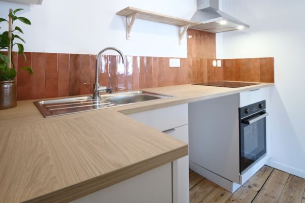 cuisine lin et chêne doré , une cuisine réalisée par SoCoo'c Villefranche