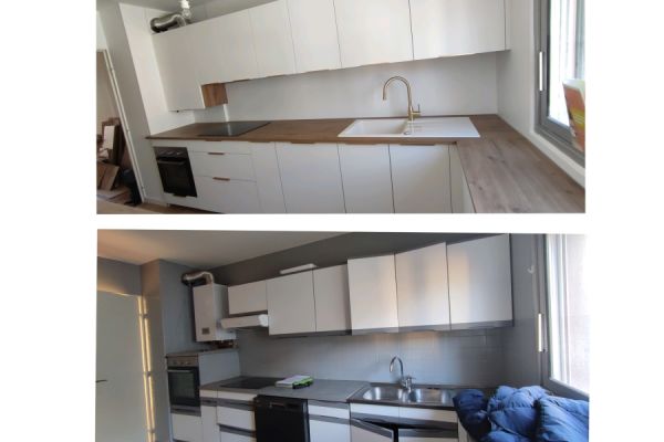  rénovation cuisine fermée en lin et cosy , une cuisine réalisée par SoCoo'c Marseille Cantini