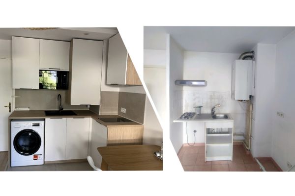   Kitchenette optimisée, une cuisine réalisée par SoCoo'c Marseille Cantini