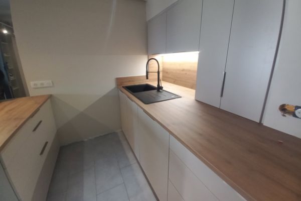Cuisine chamois & chêne cosy, une cuisine réalisée par SoCoo'c Mulhouse Wittenheim