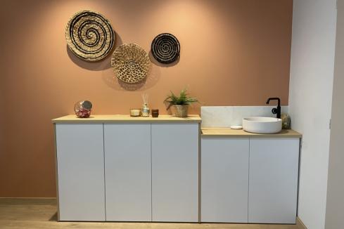 Bureau blanc et bois , une cuisine réalisée par SoCoo'c Cahors
