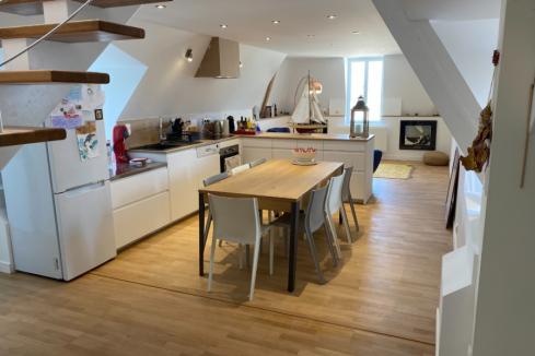 La cuisine blanche et bois de Benoit, une cuisine réalisée par SoCoo'c Guerande