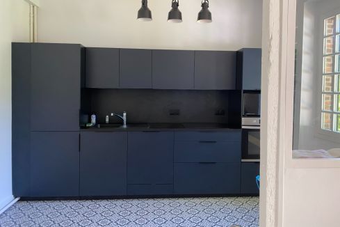 Cuisine bleue et noire, une cuisine réalisée par SoCoo'c Le Mans Nord