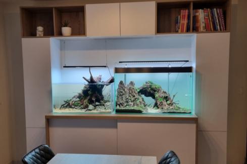 Superbe aménagement de meubles pour aquarium, une cuisine réalisée par SoCoo'c Saint Brieuc/Langueux